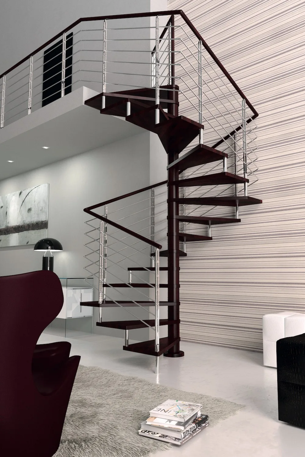 Escalier colimaçon sur mesure avec rampes R5